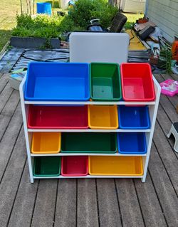 Rack and bins.