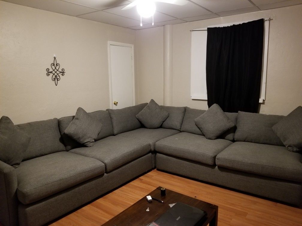 Crate n barrel Grey Large Sectional