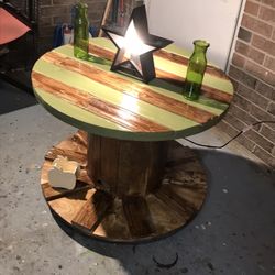 Customize Spool Coffee Table On Wheels 