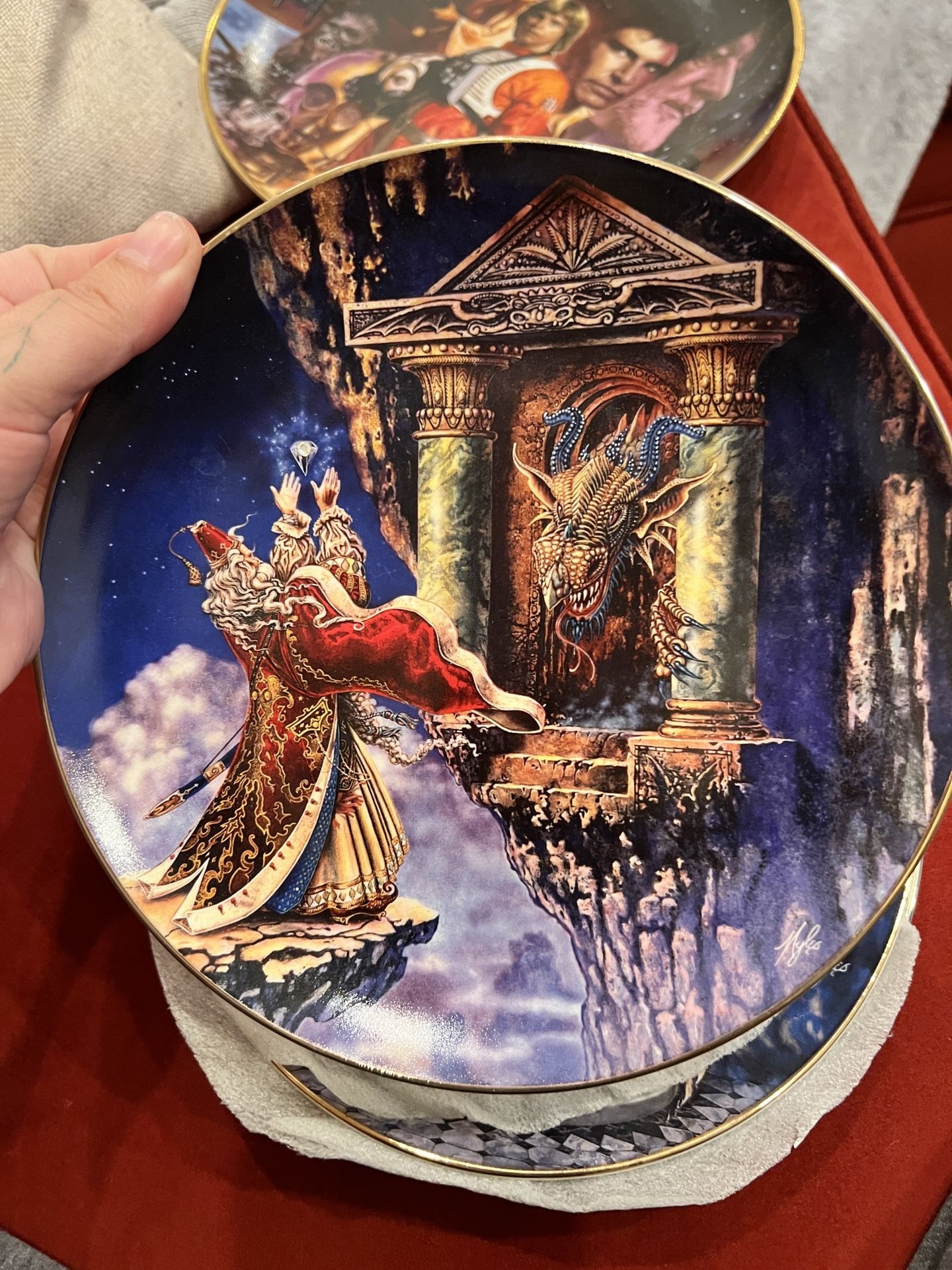 Fantasy Collector Plate Lot Royal Doulton/Franklin Mint Dragons, Wizard, Unicorn
