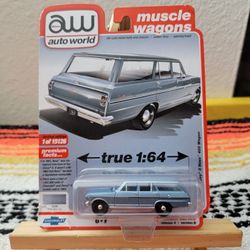 1963 CHEVY II NOVA 400 WAGON Silver - 2021 Auto World Premium Muscle Wagons R4VB