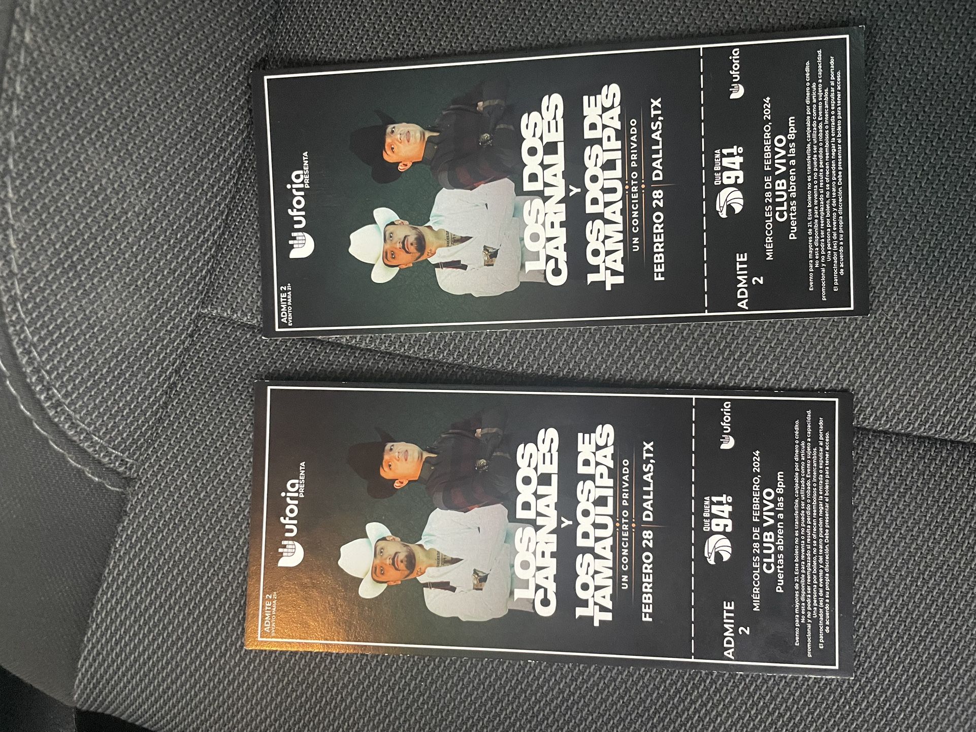 Los Dos Carnales Tickets Boletos