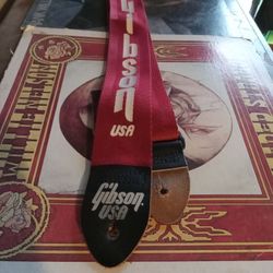 Vintage Gibson Original Logo Ace Style Guitar  Strap Made in  USA