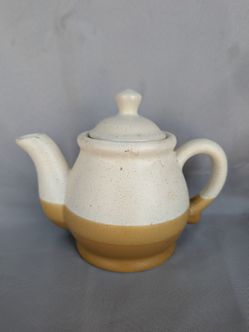 Vintage Stoneware Two-Tone Teapot