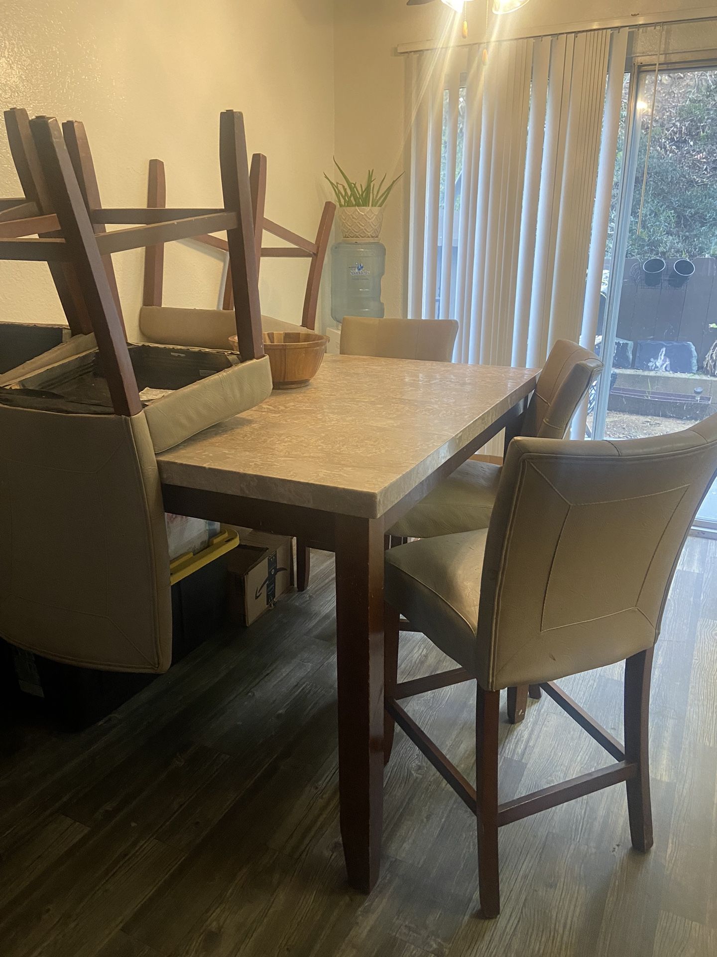 6seat Marble Kitchen Table 