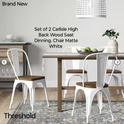 Brand New In Sealed Box Set Of 2 Pk  Carlisle   High Back Dining Chairs Matte