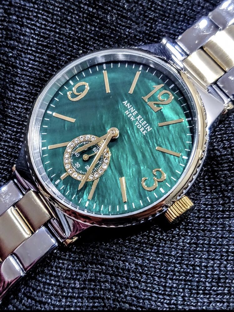 Anne Klein Emerald Green 2 Tone Women's Watch