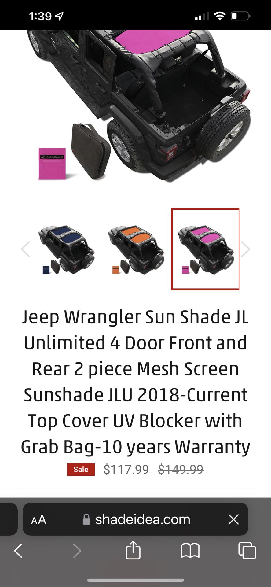 Shade Idea Cover Jeep