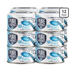 Tuna Flakes in Tuna
Consommé, Canned Wet Cat Food Soup
100% Mercury-Tested, Moist Can Fish,
Grain-Free Protein, Non-GMO, 3oz, Pack of
12