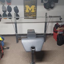 Weight Bench With 50lbs Bar