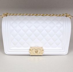Icy white hand bag