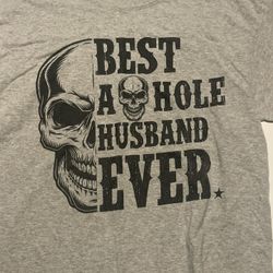 Men’s Best Asshole Husband Skull Gray Tshirt