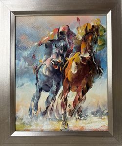 Horse Racing Oil Painting 