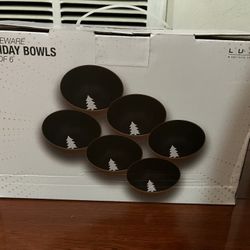 Stoneware Holiday Bowls ( Set If 6 )