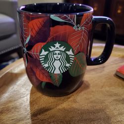 New Poinsettia STARBUCKS  Coffee Mug. Two For Sale, Each