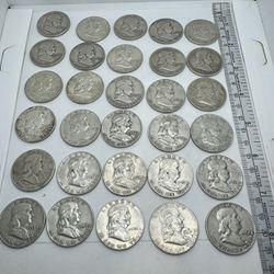 Franklin Half Dollar Coins Silver 