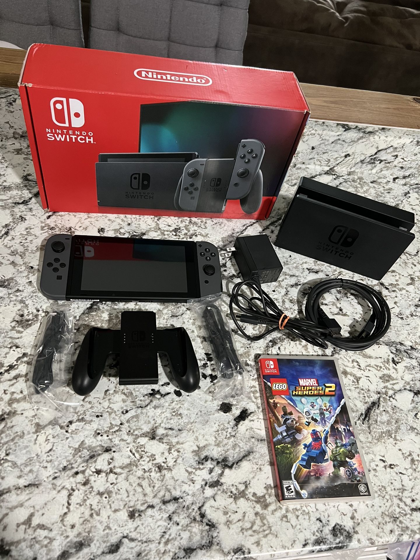Complete Nintendo Switch Console with Gray Joy-Con