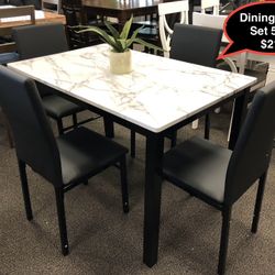 New Solid Dining Table Set 5pcs … Starting At $219