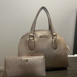 kate spade rose gold purse & wallet