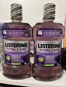 Listerine Total Care Anticavity Fluoride Mouthwash, 6-in-1 Rinse Helps Kill 99% of Bad Breath Germs, Prevents Cavities, Strengthens Teeth, Bad Breath 