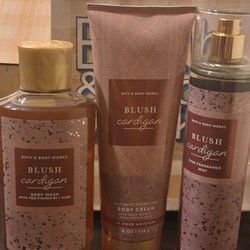 Blush Cardigan Bath And Body Works Trio