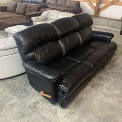 Black Leather Recliner Couch “WE DELIVER”