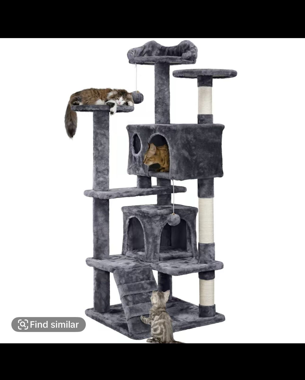 Yaheetech 54in Cat Tree Tower Condo Furniture Scratch Post for Kittens Pet House Play