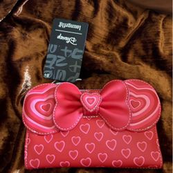 Disney Loungefly Red Minnie Heart Wallet (New)