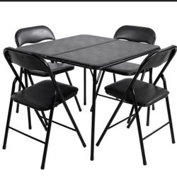 Folding Chairs And Table Set 5 Piece New