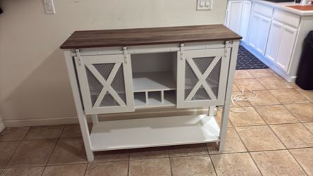 Farmhouse Buffet Cabinet with Sliding Barn Doors/ Brand New