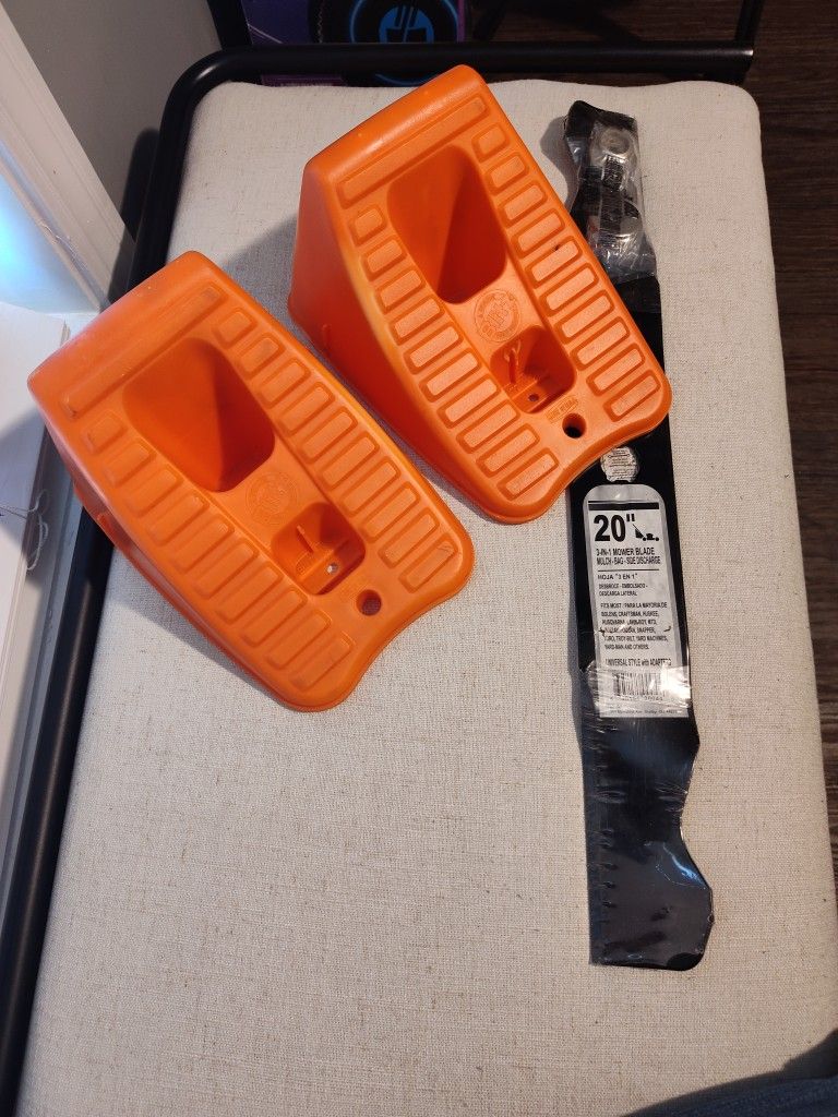 Blitz Tire Chocks And 20in Mower Blade