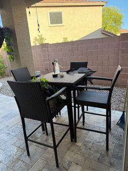 Outdoor high top table and chairs