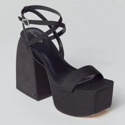 Sam Edelman Mari Black Platform Sandals in Satin