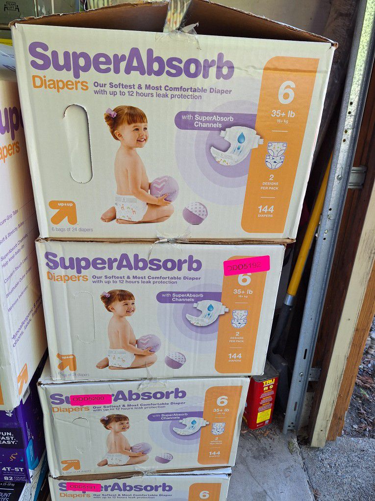 Diapers Size 6, Count 144. $30 