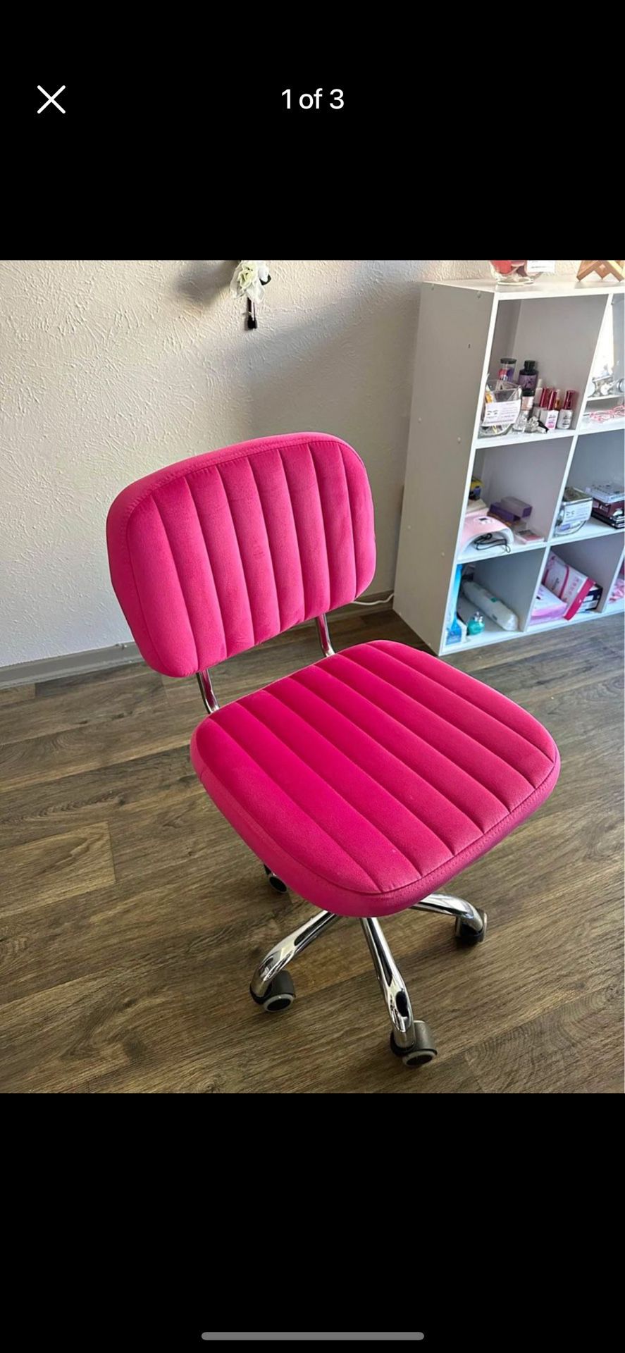 Small Bright Pink Vanity Chair 