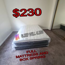 NEW FULL MATTRESS AND BOX SPRING 