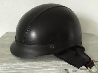 Black open face motorcycle helmet DOT approved