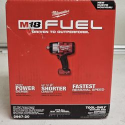 Milwaukee M18 FUEL 18V Lithium-Ion Brushless Cordless 1/2 in. Impact Wrench 1600 LbsTorque with Friction Ring (Tool-Only)
Brand New Cash Or Zelle 