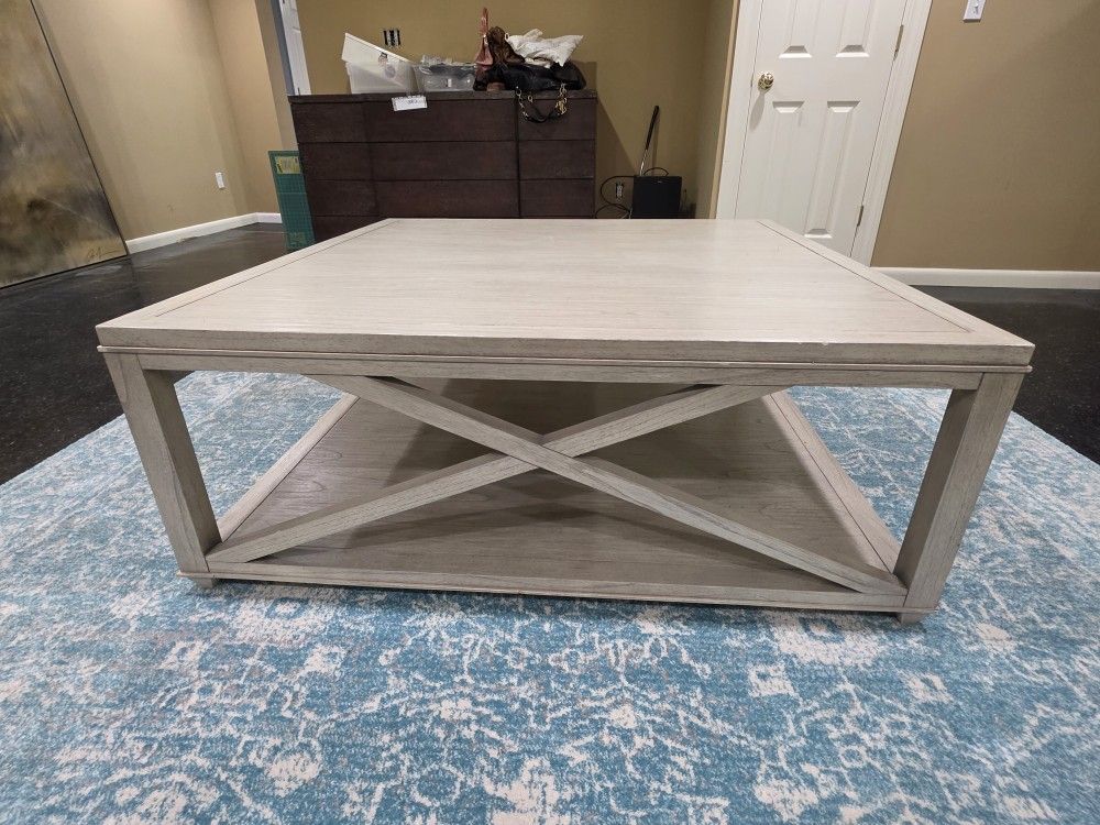 Safavieh White Washed X-Base Coffee Table