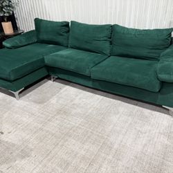 Apartment Sized Sectional Sofa Couch - Chaise Lounge - 2pcs - Cleaned   Delivery Available