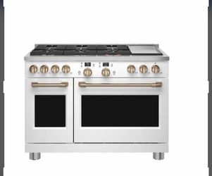 Café 48" Smart Dual-Fuel Commercial-Style Range in Matte White