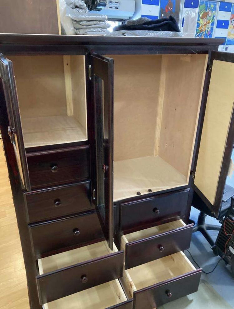 Tall Large Closet Wardrobe Pinewood 