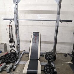 Power line Gym Equipment Squat Rack, Weights, Bench