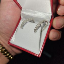 14k Diamond Pave Hoop Earrings