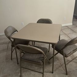 Card Table And 4 Padded Chairs