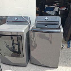 LG 5.0 cu. ft. Top Load Washer & 7.3 cu. ft. Electric Dryer Set – Monochrome Grey