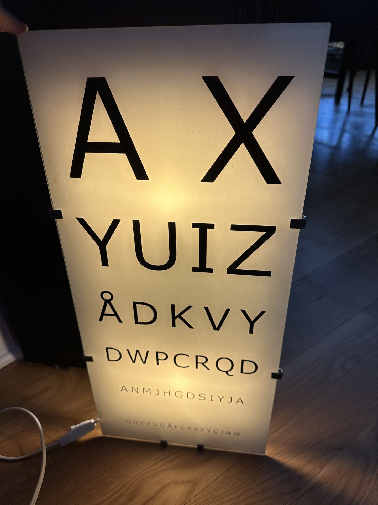 Ikea Gyllen 56 Eye Chart Wall Lamp Glass David Wahl Design