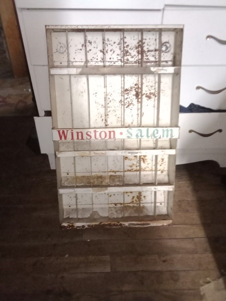 Vintage Cigarette Display Metal Cabinet