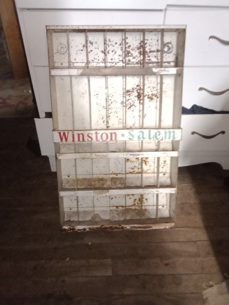 Vintage Cigarette Display Metal Cabinet 