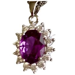 925 Sterling Silver Amethyst Pendant